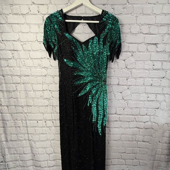 Vintage Alyce Designs Beaded Sequin Formal Gown Dress Size 8 - Picture 1 of 16